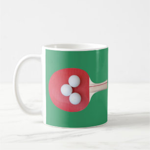 Ping Pong Paddle och Bollar Two Tone Coffee Mugg