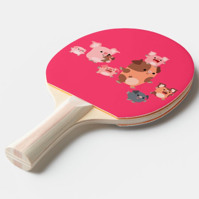 Ping Pong Paddle Paddle för Cute Tecknad Gris Pingisracket (Frontvinkel)