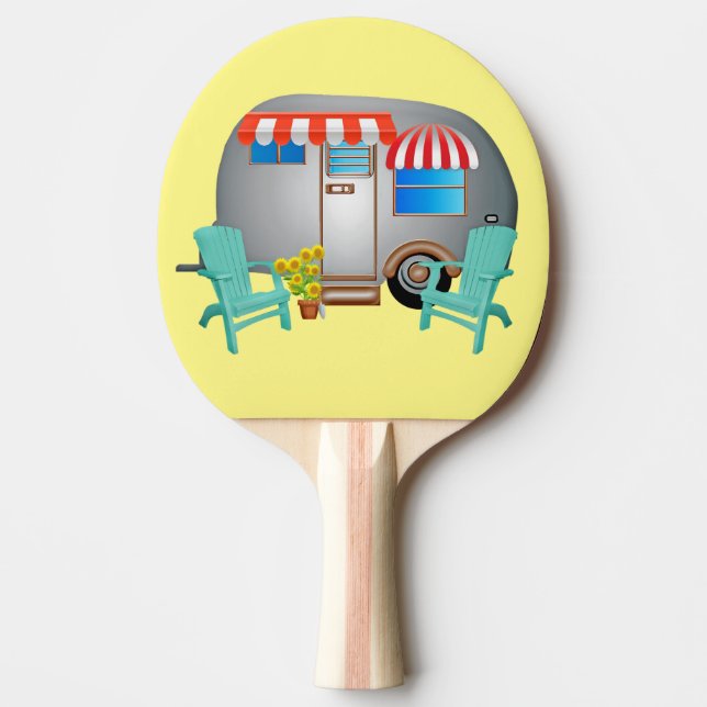PING PONG PADDLE PADDLE FÖR RETRO CAMPER TRAILER PINGISRACKET (Framsidan)