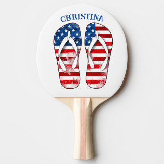 Ping Pong Paddle - Patriotic Flip Flop Design Pingisracket