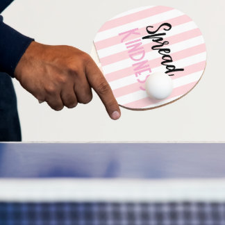 Ping Pong Paddle Pink & White Stripe Kindness Pingisracket