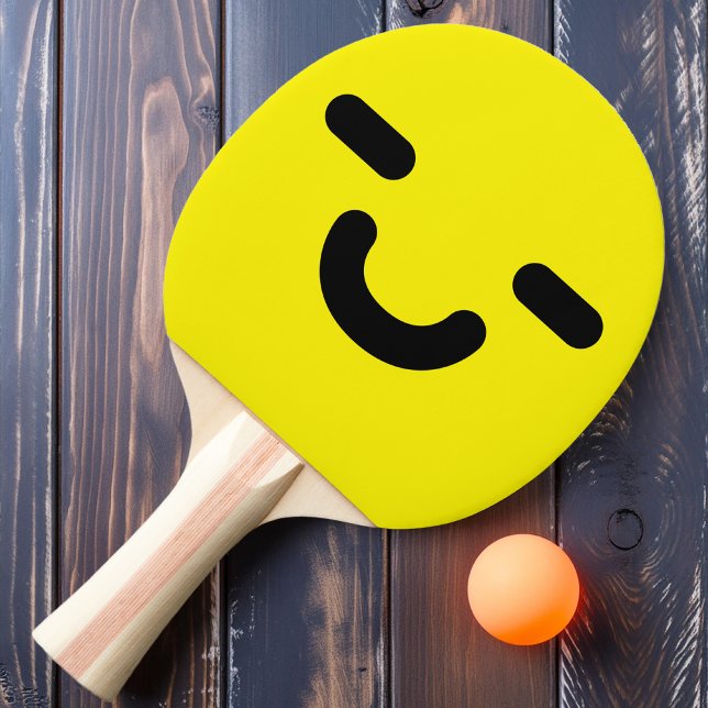 Ping Pong Paddle Pleased Smiley face Gult Ping Pad Pingisracket (Skapare uppladdad)