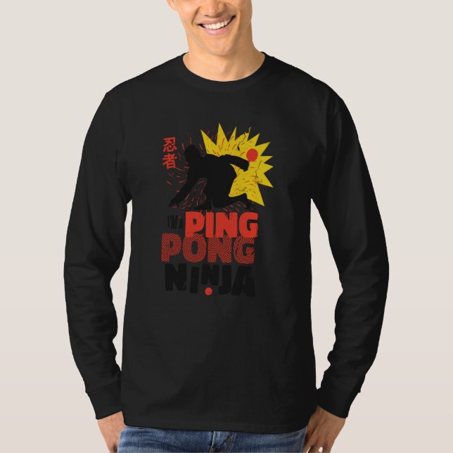 Ping Pong Paddle Table Tennis sport ping pong ninj T Shirt (Framsida)