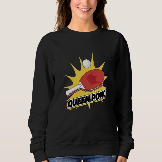 Ping Pong Paddle Table Tennis sport queen pong T Shirt (Framsida)