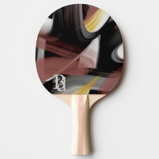 Ping Pong Paddle Trend Abstrakt Art Black Powdery Pingisracket (Framsidan)