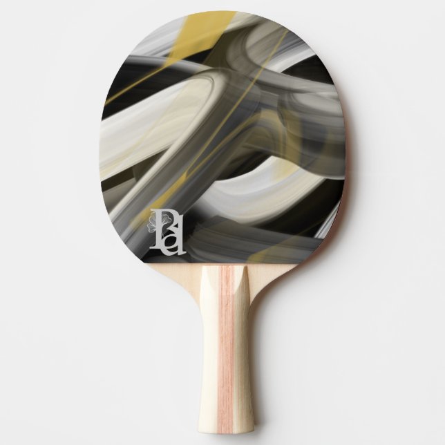 Ping Pong Paddle Trend Abstrakt Art Black White Pingisracket (Framsidan)