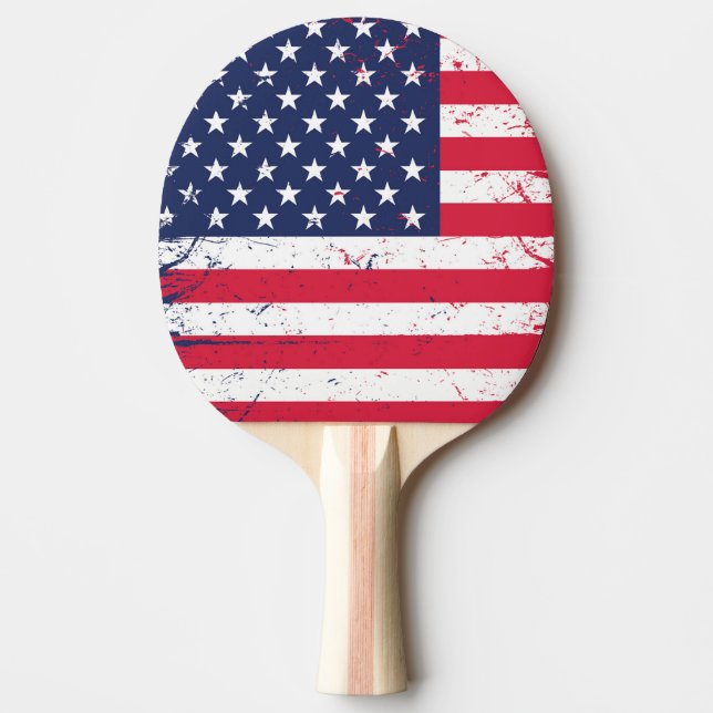 Ping Pong Paddle-USA flagga Ping Pong Paddle Pingisracket (Framsidan)