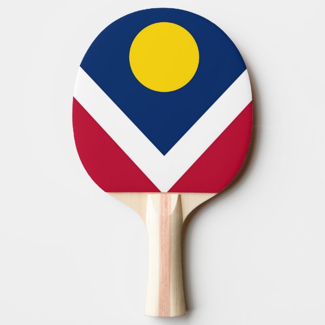Ping pong paddle with Flagga of Denver City, USA Pingisracket (Baksidan)