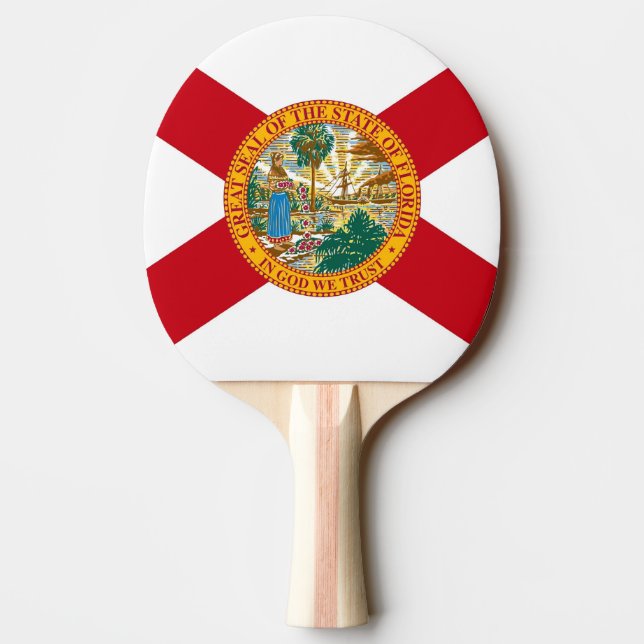 Ping pong paddle with Flagga of Florida, USA Pingisracket (Baksidan)
