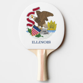 Ping pong paddle with Flagga of Illinois, USA Pingisracket