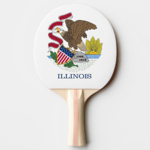 Ping pong paddle with Flagga of Illinois, USA Pingisracket