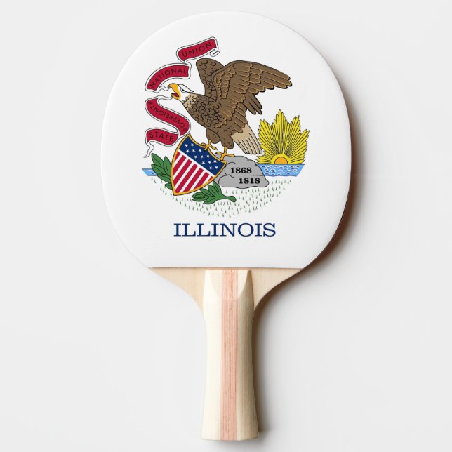 Ping pong paddle with Flagga of Illinois, USA Pingisracket (Baksidan)