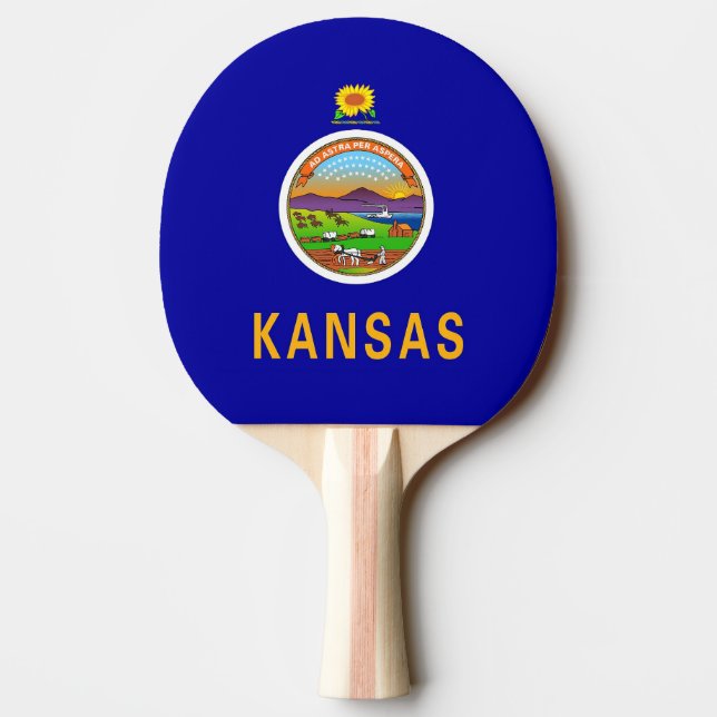 Ping pong paddle with Flagga of Kansas, USA Pingisracket (Baksidan)