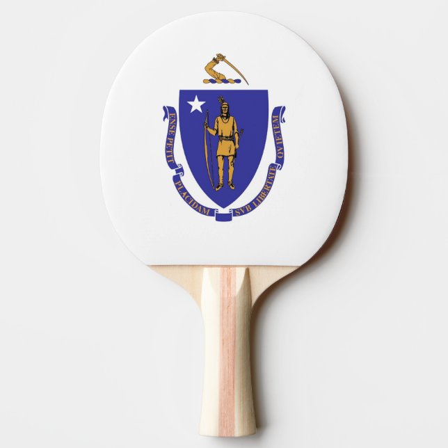 Ping pong paddle with Flagga of Massachusetts, USA Pingisracket (Baksidan)