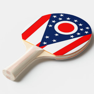 Ping pong paddle with Flagga of Ohio State, USA Pingisracket