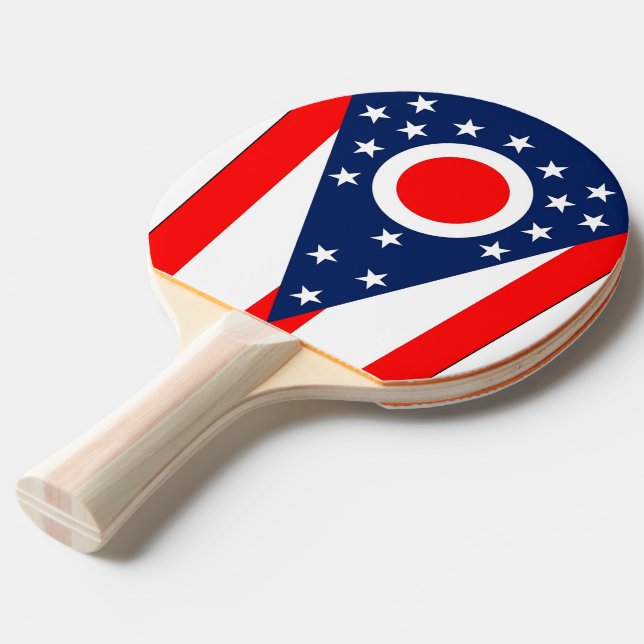 Ping pong paddle with Flagga of Ohio State, USA Pingisracket (Frontvinkel)