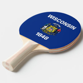 Ping pong paddle with Flagga of Wisconsin, USA Pingisracket