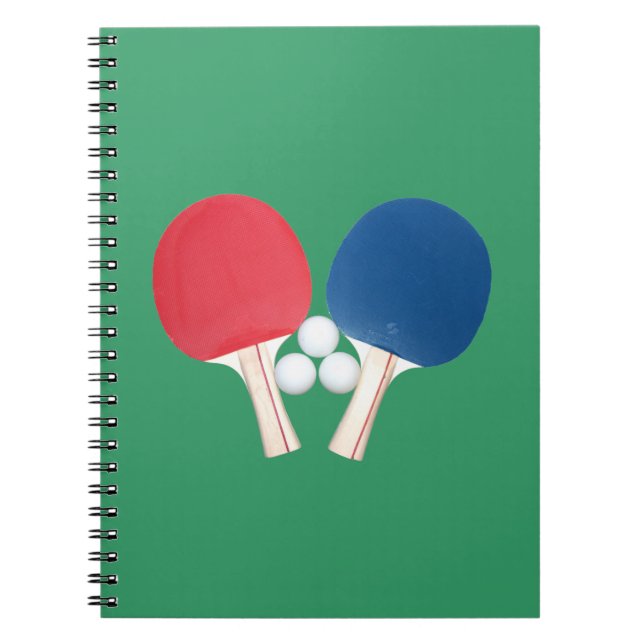 Ping Pong Paddles och Bollar Notebook Anteckningsbok (Framsidan)