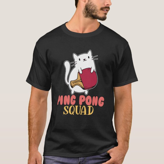 Ping Pong-pannan Paddle Bord tennis-katt T Shirt (Framsida)