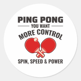 Ping Pong Player Bord Tennis Coach Runt Klistermärke