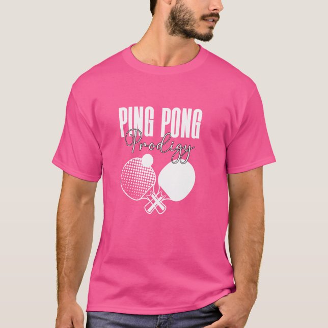 Ping Pong Prodigy Bord Tennis Bord Racket T Shirt (Framsida)