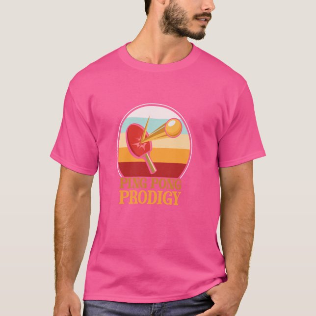 Ping Pong Prodigy Bord Tennis Bord Racket T Shirt (Framsida)