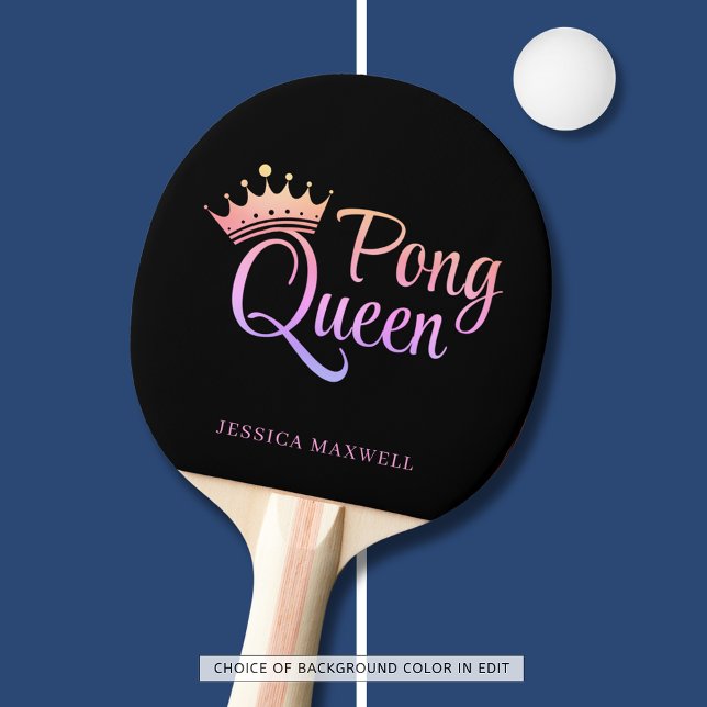 Ping Pong Queen Black Rosa Namn Pingisracket (Skapare uppladdad)