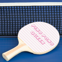 Ping Pong Queen - Cute Rosa Stripe Pingisracket