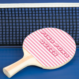 Ping Pong Queen - Cute Shock rosa Stripe Pingisracket