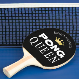 PING PONG QUEEN Namn Editable Black 2-sidig Pingisracket