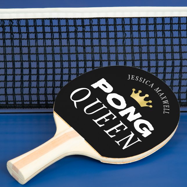 PING PONG QUEEN Namn Editable Black 2-sidig Pingisracket (Insitu)