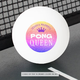 PING PONG QUEEN Personlig Multi Färg Glitter Pingisboll