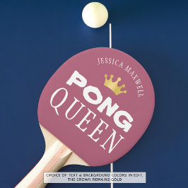 PING PONG QUEEN-Personlig redigerbar Ro Guld Pingisracket