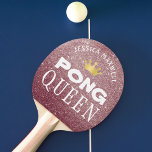 PING PONG QUEEN Personlig Ro Guld Glitter Pingisracket<br><div class="desc">Krona den pingpongdrottning med personlig PONG QUEEN-paddel i ro guld glitter. Kontakta designern via Zazzle-Chattan eller makeitaboutyoustore@gmail.com om du vill att designen ska ändras.</div>