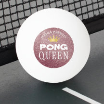 PING PONG QUEEN Ro Guld Glitter Namn
