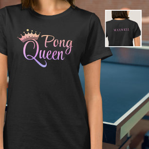 Ping Pong Queen Rosa Lila Namn T-Shirt
