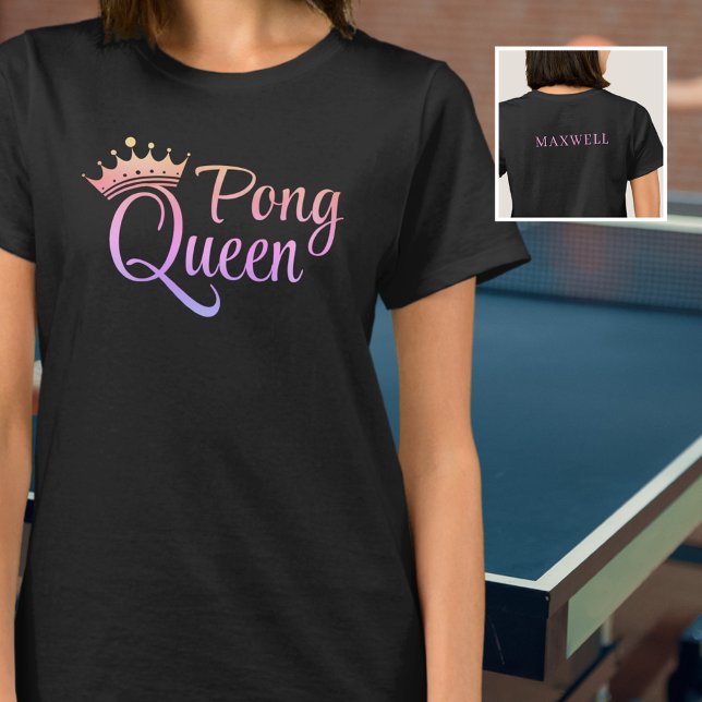 Ping Pong Queen Rosa Lila Namn T-Shirt (Skapare uppladdad)