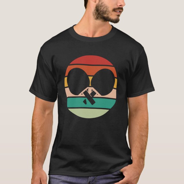 Ping Pong Retro Sunset Bord Tennis T Shirt (Framsida)
