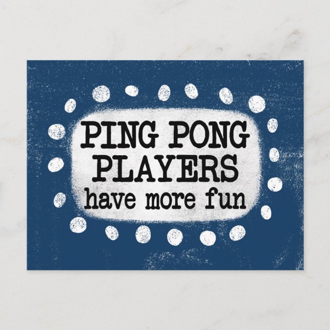 Ping Pong-spelare har fler vykort för Roligt (Framsida)