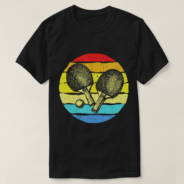 Ping Pong Table Tennis Lovers Retro  T Shirt (Design framsida)