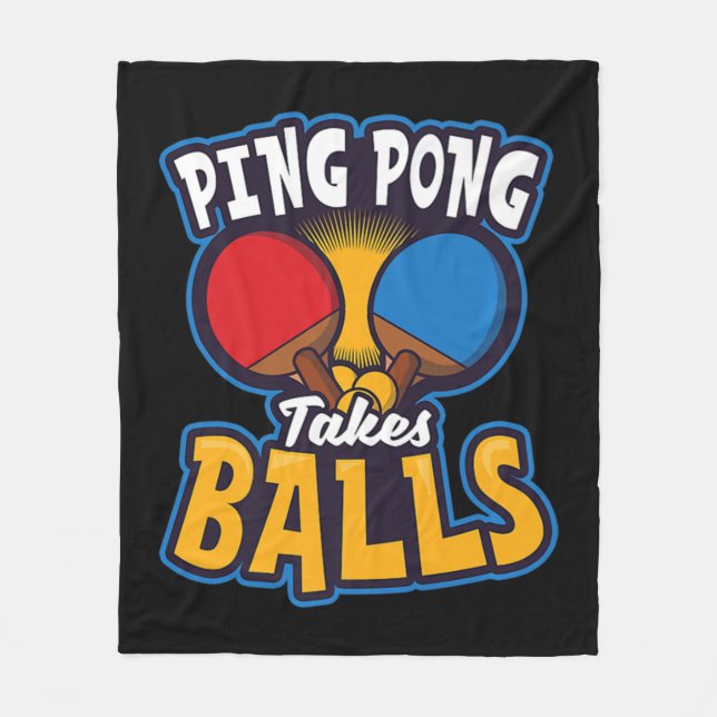 Ping Pong Takes Balls Design Table Tennis   Fleecefilt (Framsidan)