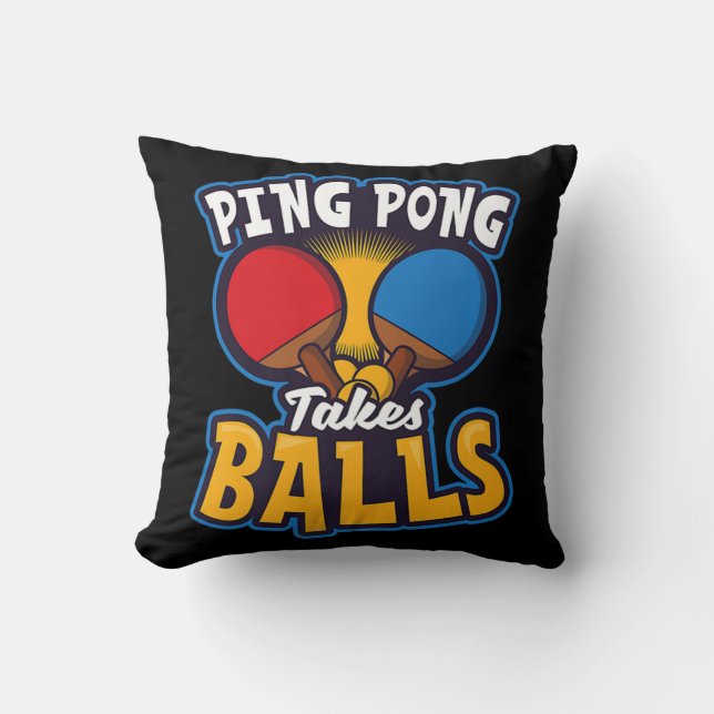 Ping Pong tar Bollar Design Bord Tennis Kudde (Framsida)
