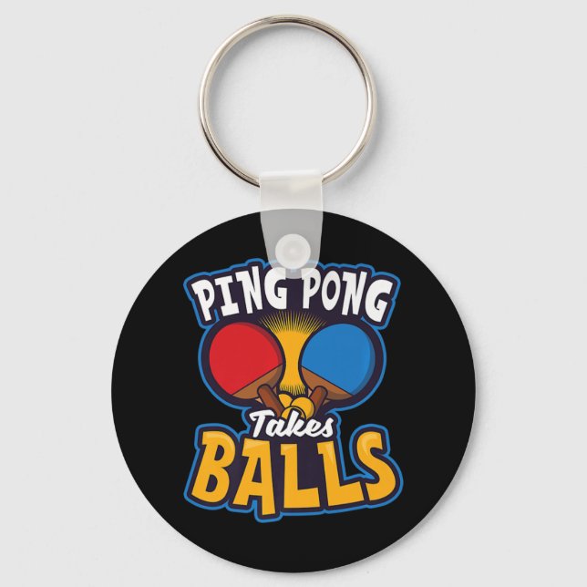 Ping Pong tar Bollar Design Bord Tennis Nyckelring (Framsida)
