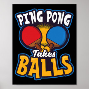 Ping Pong tar Bollar Design Bord Tennis Poster