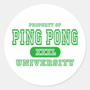 Ping Pong Universiteten Runt Klistermärke
