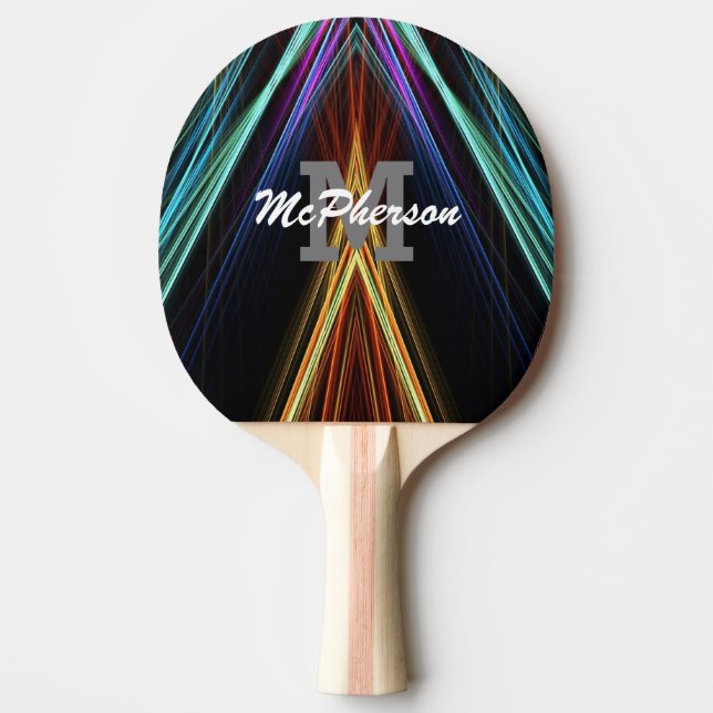 Ping Pong Vibrant Colors with monogram and name Pingisracket (Framsidan)