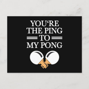 Ping to my Pong Bord tennis Kärlek relation Vykort