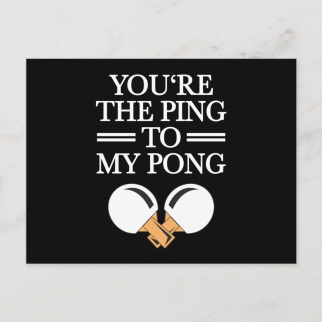 Ping to my Pong Bord tennis Kärlek relation Vykort (Framsida)