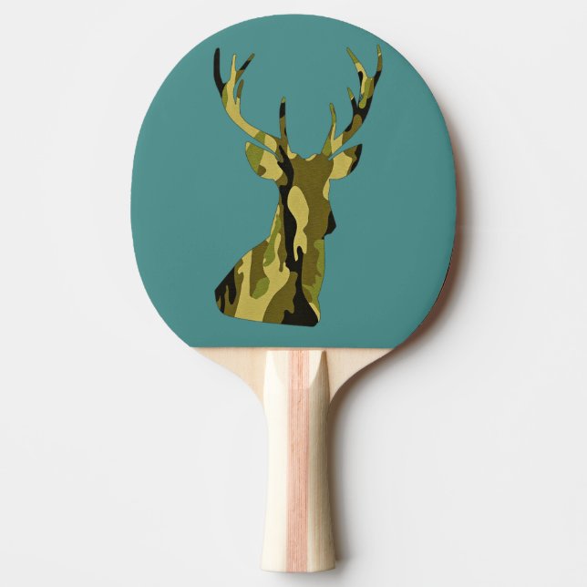 Pingen Pong för silhouetten för det Camo Pingisracket (Framsidan)