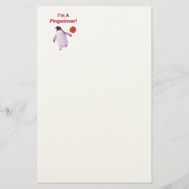 Pinggain Penguin Ping Pong Brevpapper (Framsida)
